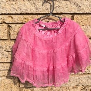 Maggie and Zoe pink sheer layer skirt